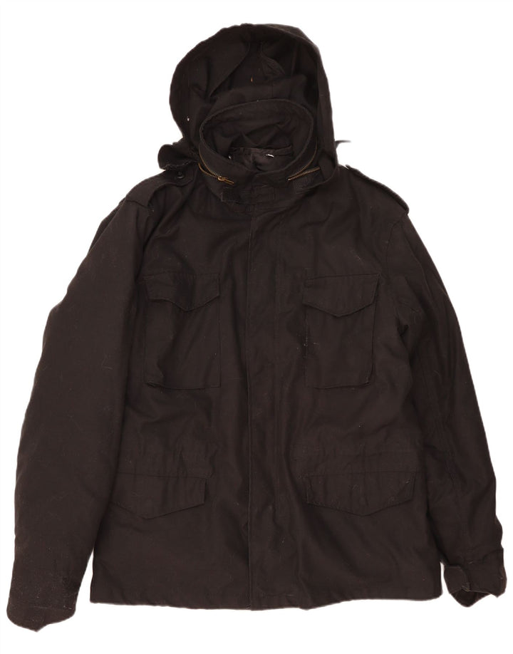 Brandit Herren-Utility-Jacke mit Kapuze, UK 40, Größe L, Schwarz, Polyester