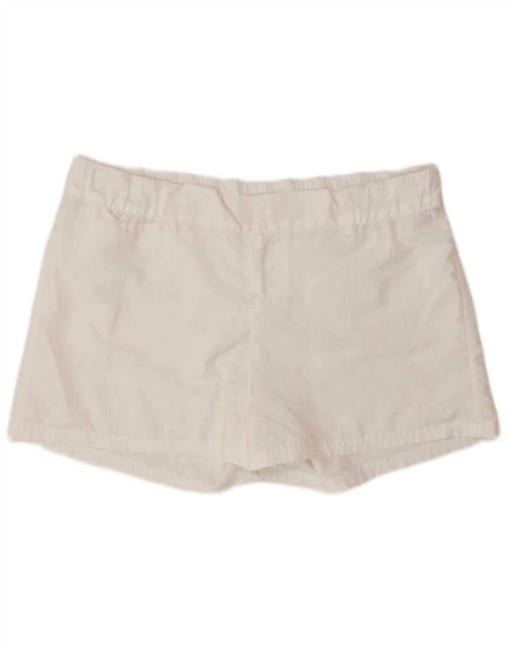 PUMA Damen Casual Shorts UK 16 Large W34 Weiß