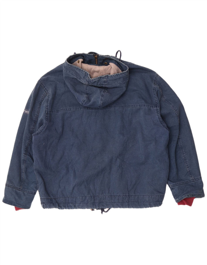 Part Two Herren-Bomberjacke mit Kapuze, lockere Passform, Größe 36, Blau