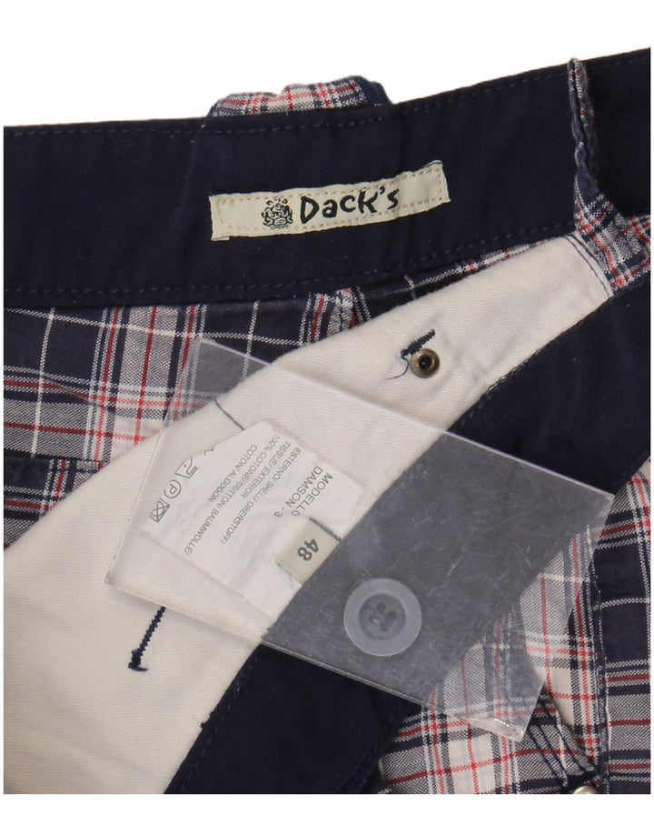 Dack's Herren-Chinoshorts IT 48 Medium W36 Marineblau karierte Baumwolle