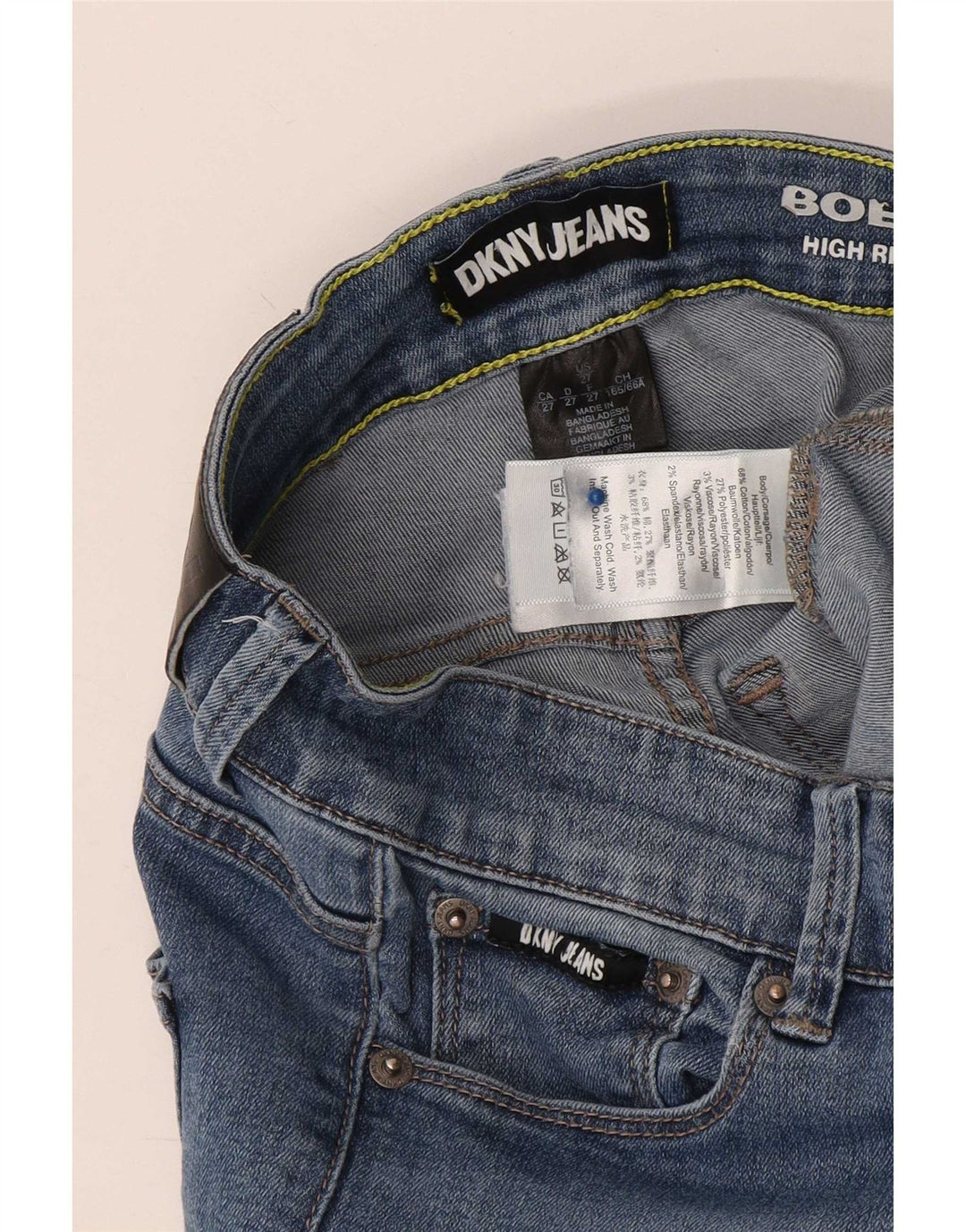 Dkny Damen Schlagjeans W27 L31 Blaue Baumwolle