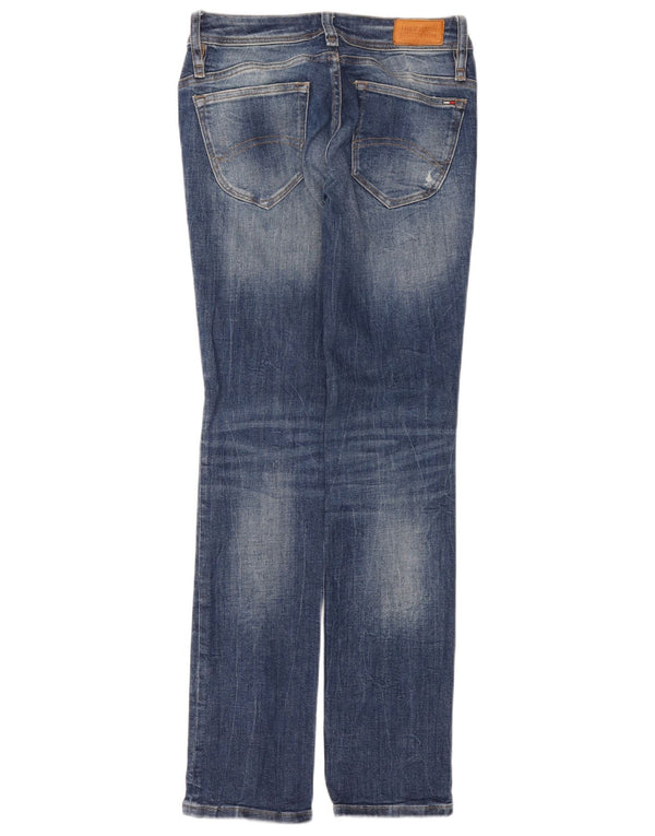 Tommy Hilfiger Damen Distressed Slim Jeans W27 L32 Blaue Baumwolle