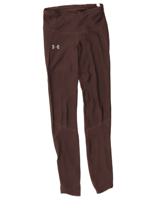 Under Armour Damen Heat Gear Leggings UK 4 XS Braun Polyester