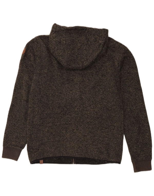 Quiksilver Herren-Kapuzenpullover mit Reißverschluss, Mittelgrau geflecktes Polyester