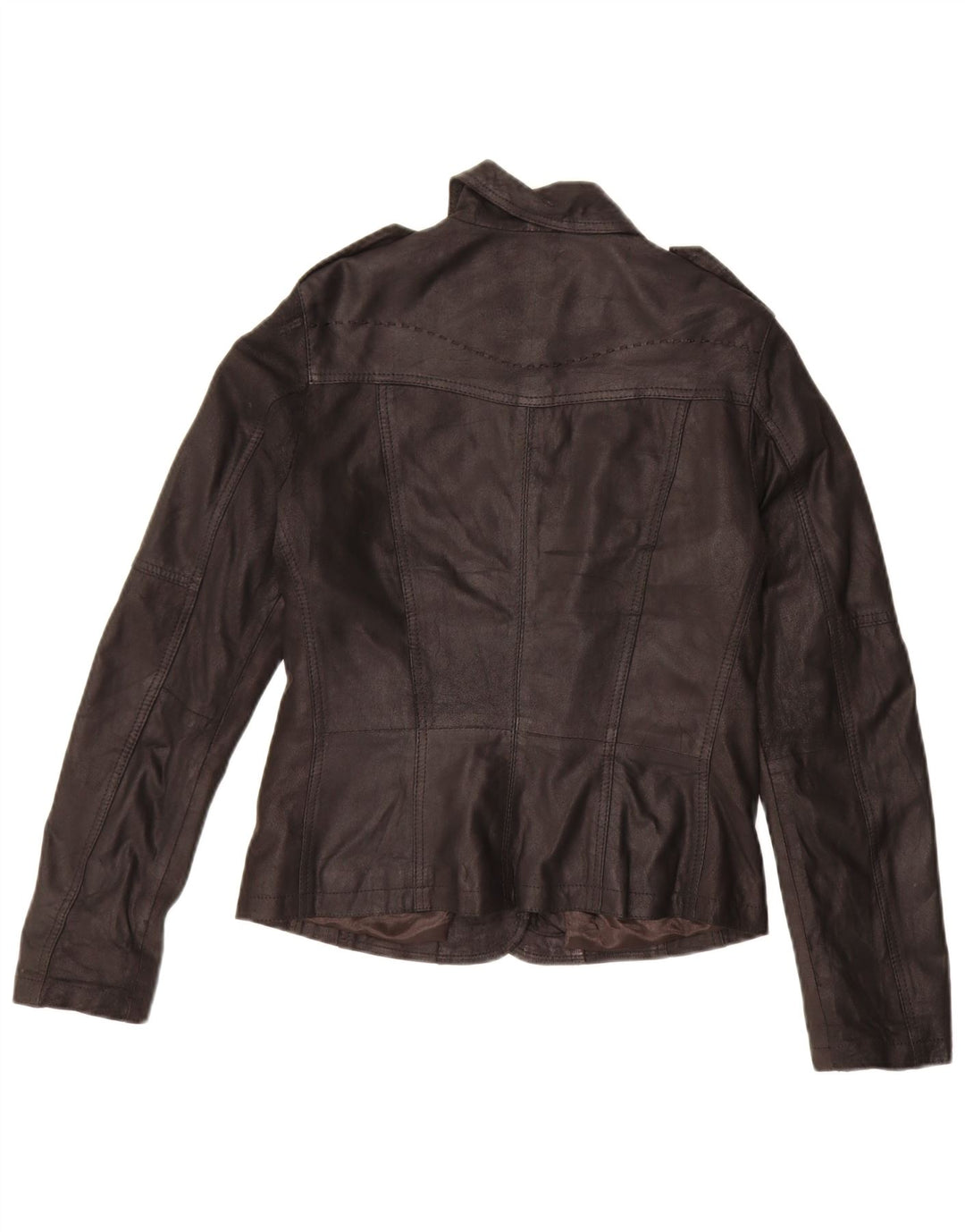 Lapo Galleri Damen Military Crop Lederjacke UK 10 Small Schwarz