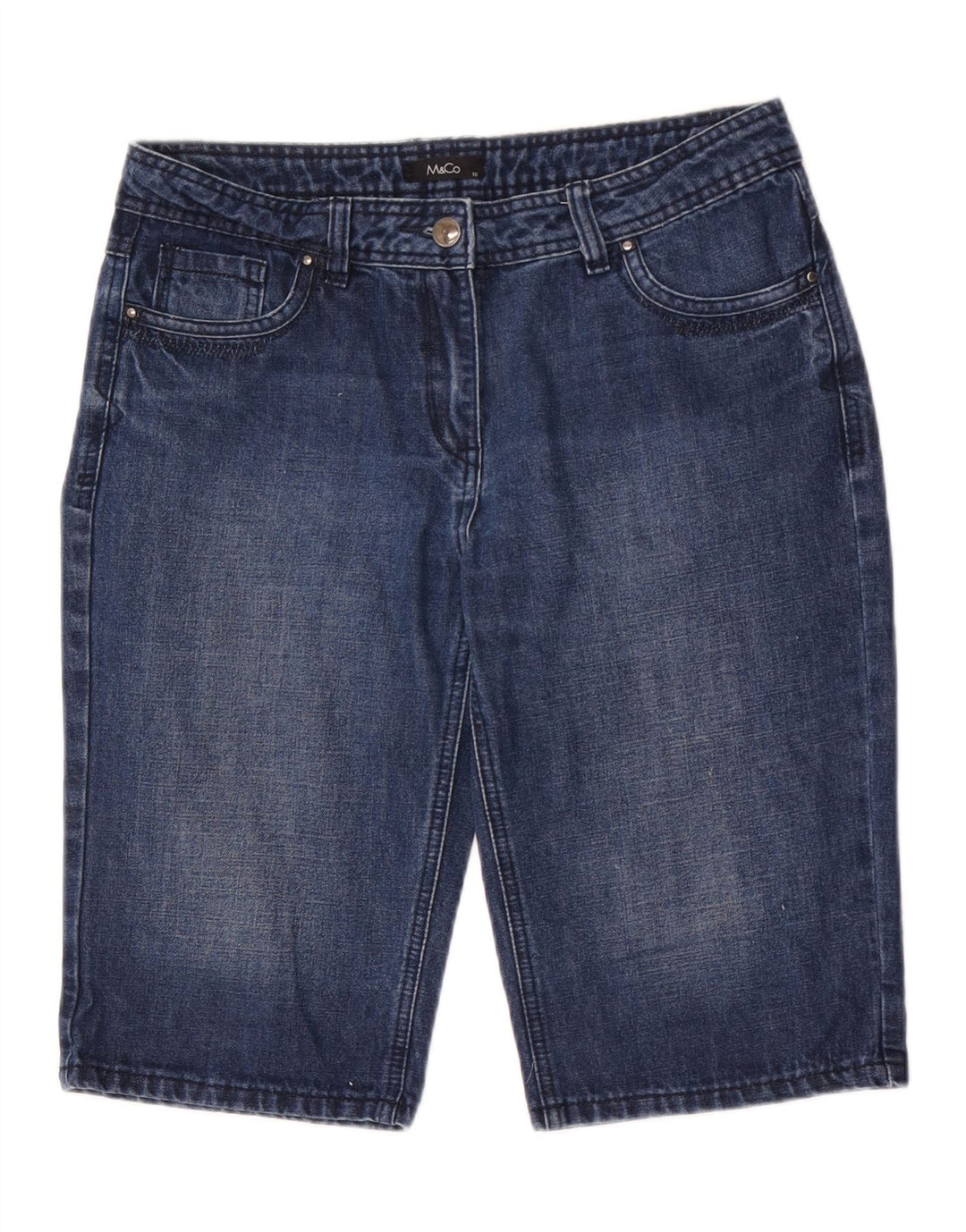 M&CO Damen Jeansshorts US 10 Large W32 Blaue Baumwolle