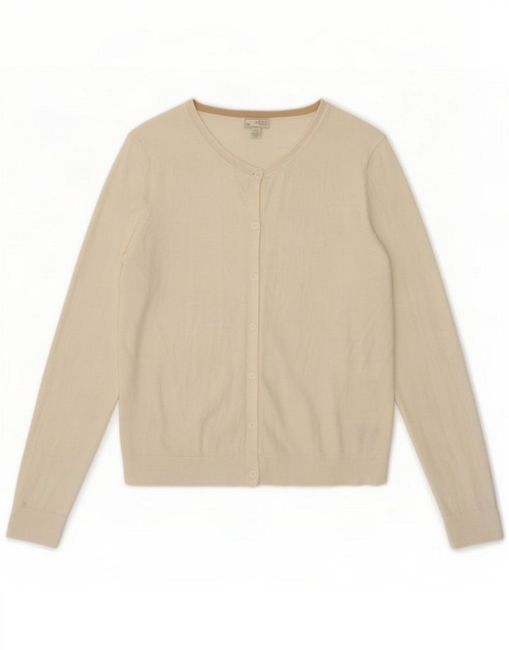 Gap Damen Strickjacke UK 12 Mittelweiße Baumwolle