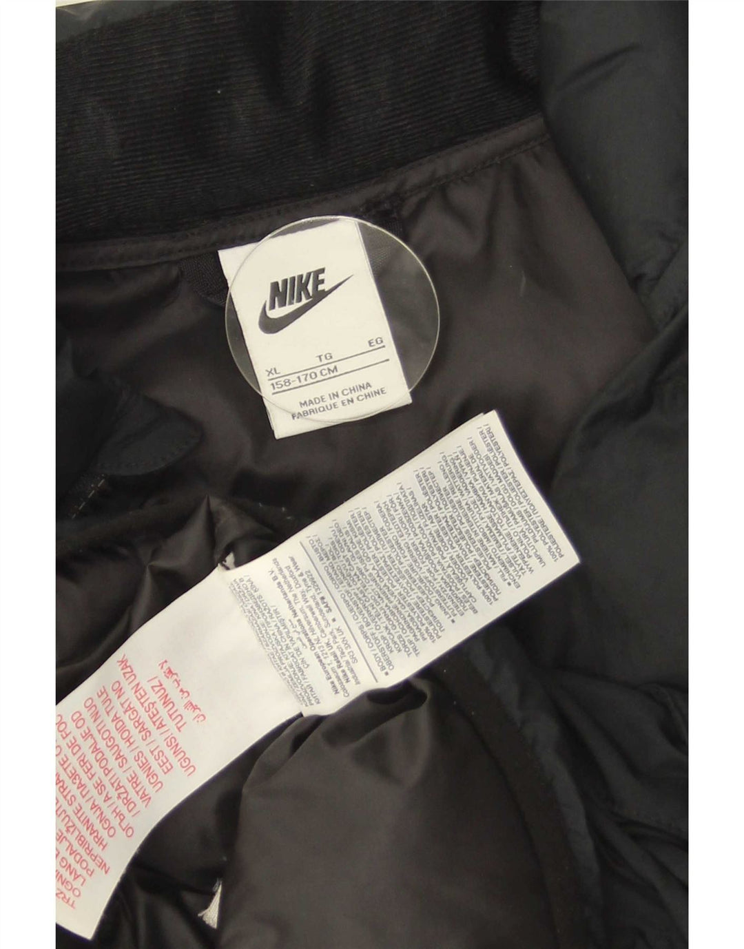 Nike Wattierte Weste für Jungen, 13–14 Jahre, XL, schwarzes Polyester