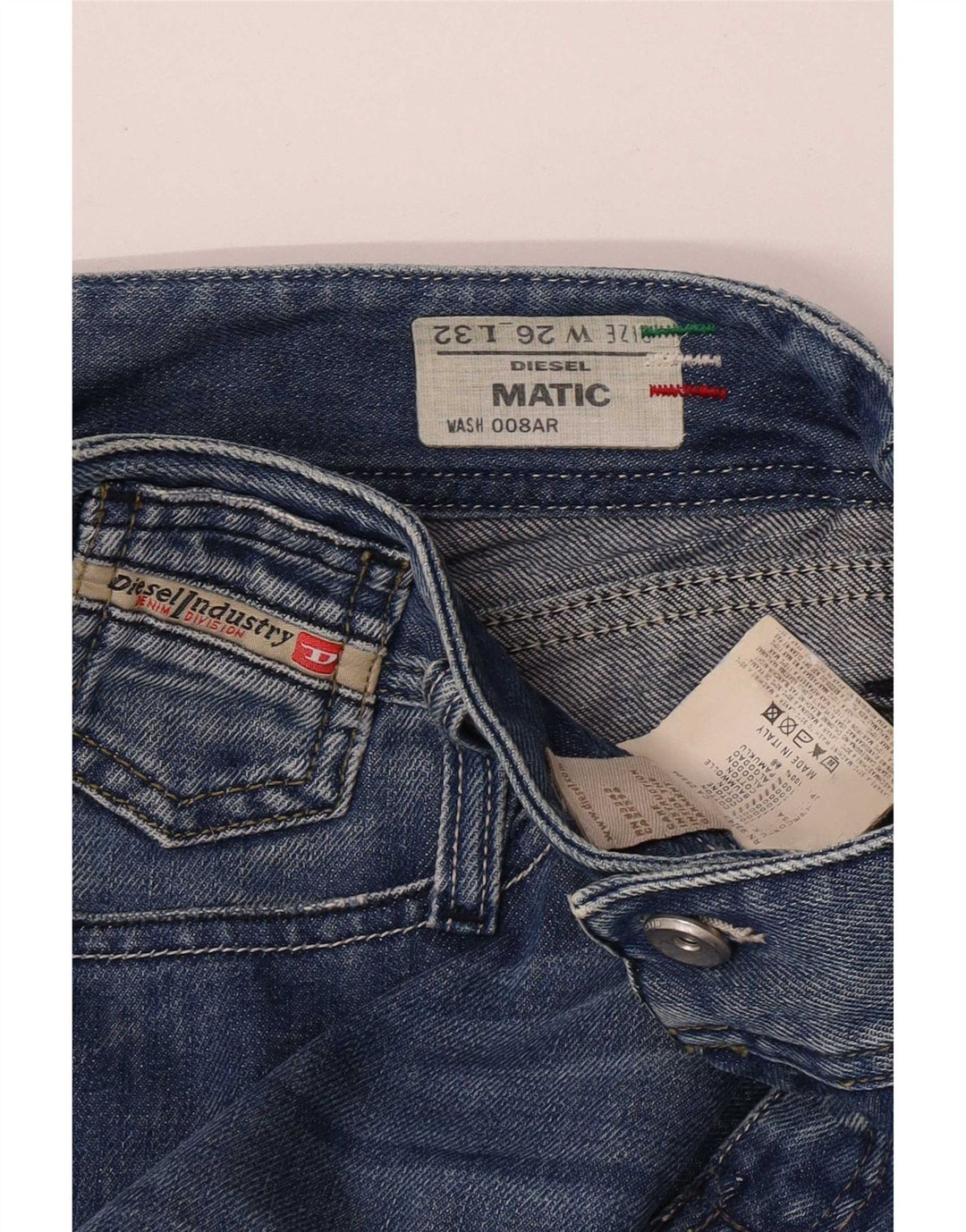 Diesel Damen Matic Distressed Slim Jeans W26 L32 Blaue Baumwolle