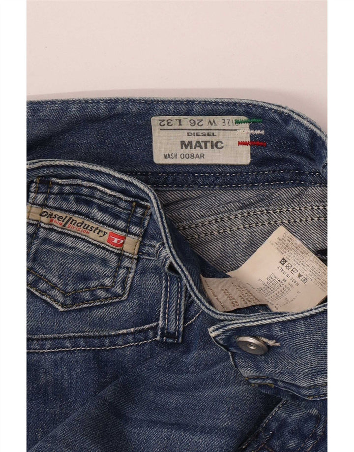 Diesel Damen Matic Distressed Slim Jeans W26 L32 Blaue Baumwolle