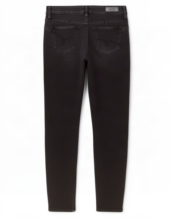 Armani Exchange Damen Super Skinny Jeans W27 L28 Schwarze Baumwolle