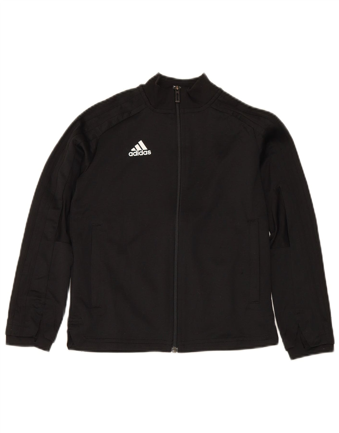Adidas Jungen-Trainingsanzug-Top-Jacke, 7–8 Jahre, schwarzes Polyester