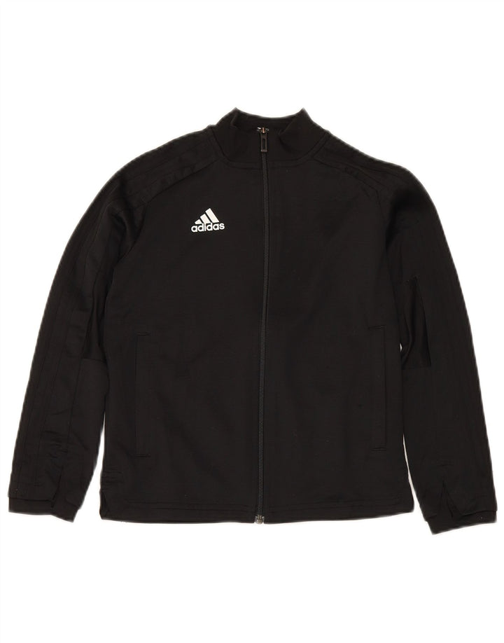 Adidas Jungen-Trainingsanzug-Top-Jacke, 7–8 Jahre, schwarzes Polyester