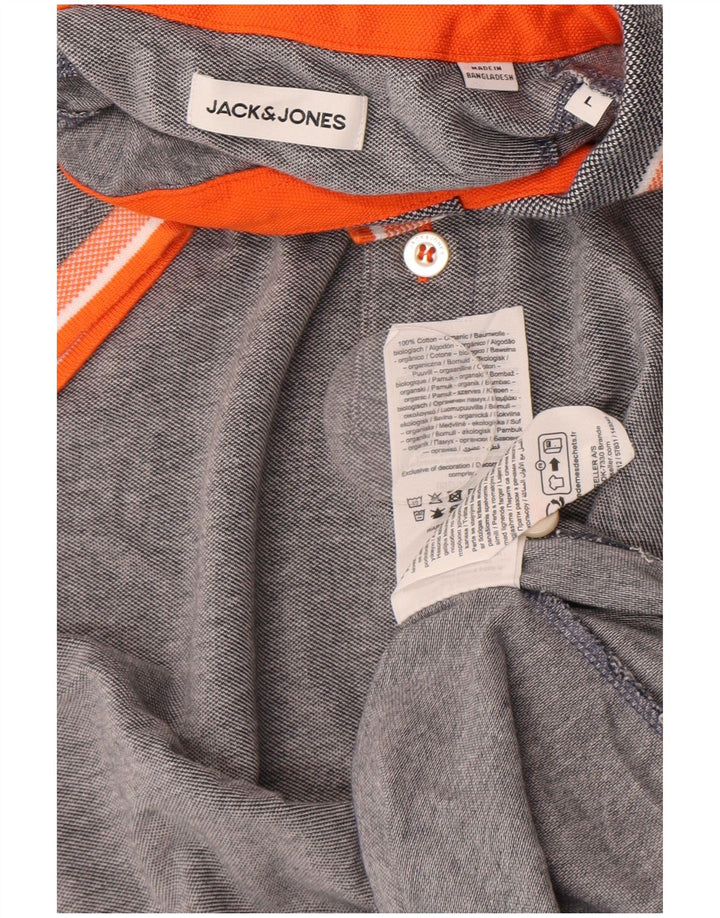 Jack & Jones Herren-Poloshirt, große graue Baumwolle