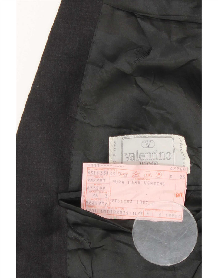 Valentino Herren-Blazerjacke mit 1 Knopf IT 48 Mittelgraue Schurwolle