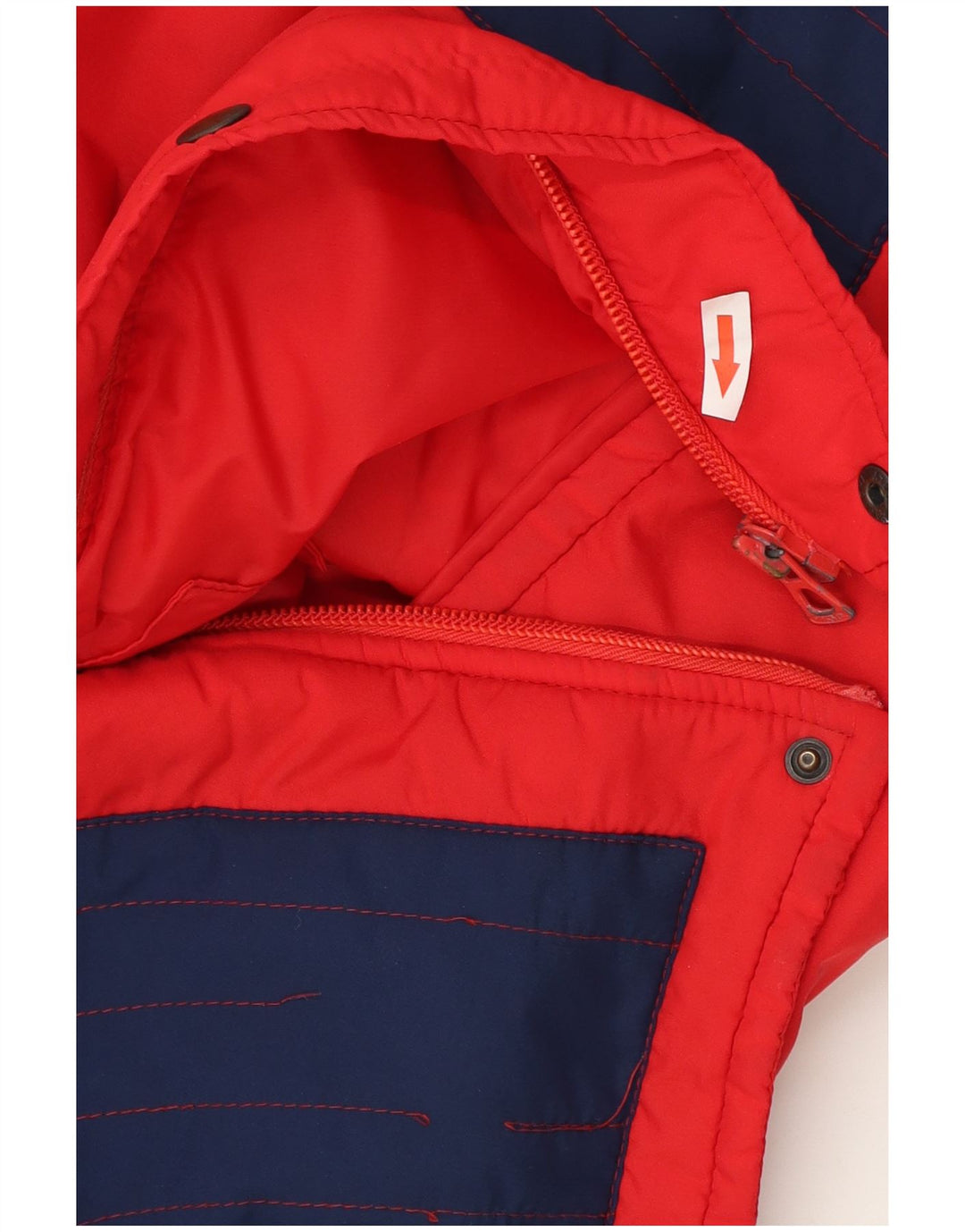 Sportitalia Wattierte Herrenjacke UK 38 Mittelroter Farbblock