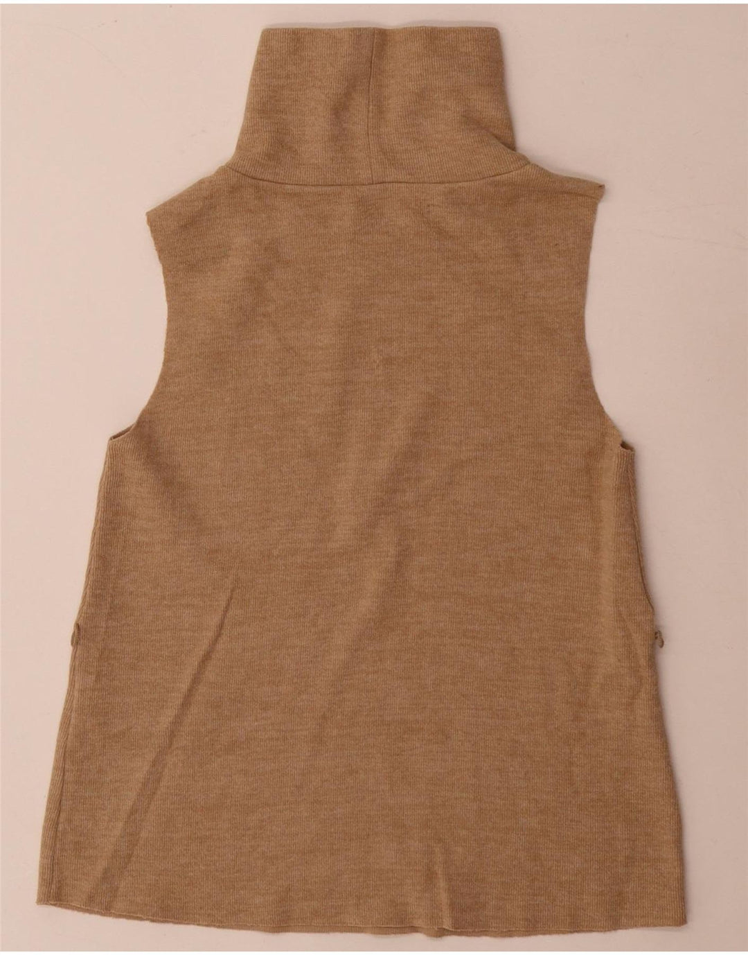 Zara Damen Weste Top UK 8 Small Beige Baumwolle