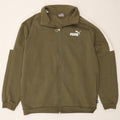 Puma Herren-Trainingsanzug-Top-Jacke, mittelgroße Khaki-Farbblock-Baumwolle