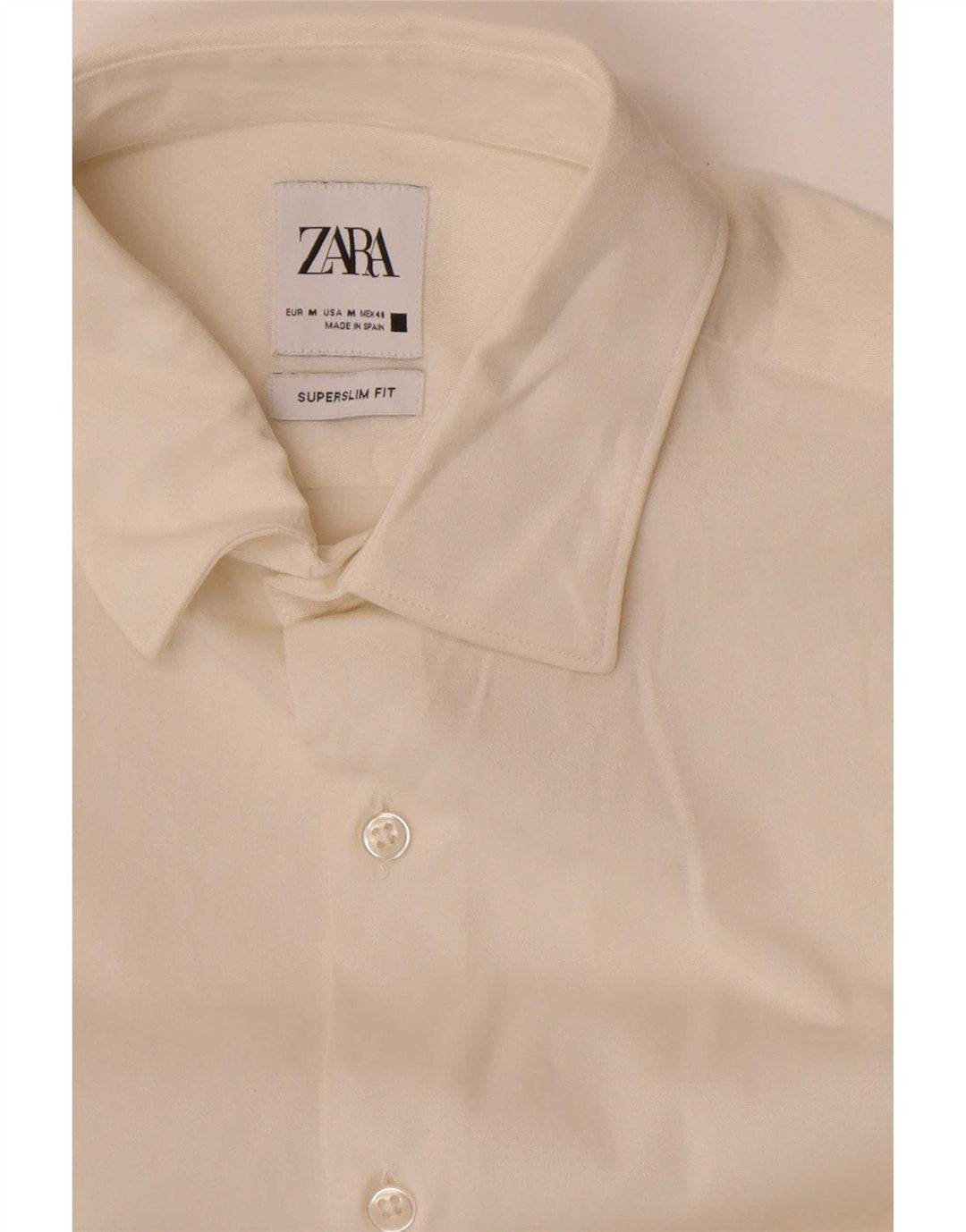 Zara Herren Super Slim Fit Hemd Medium Off White