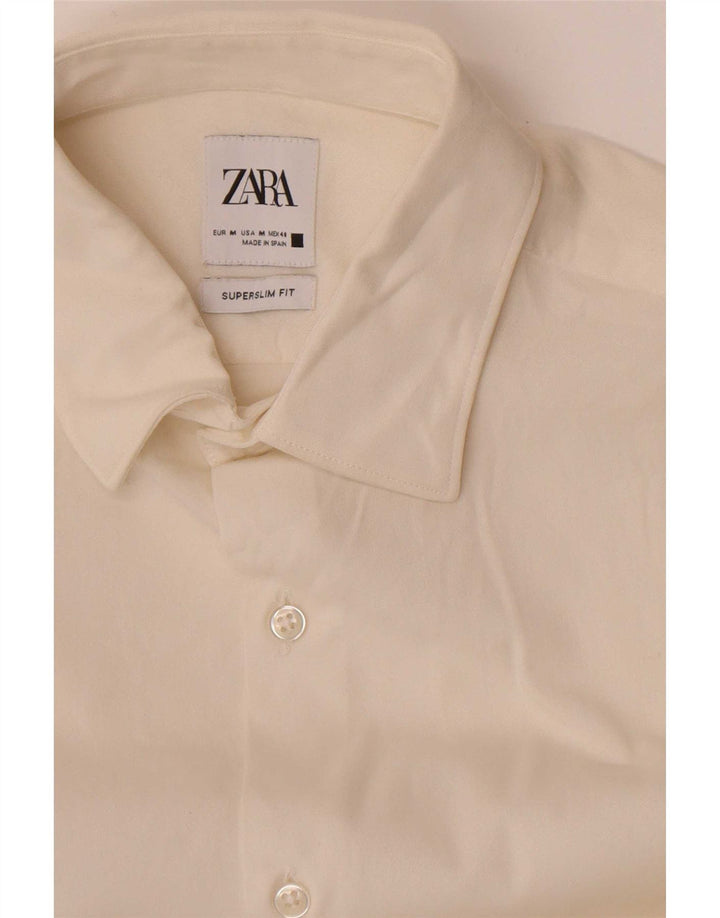 Zara Herren Super Slim Fit Hemd Medium Off White