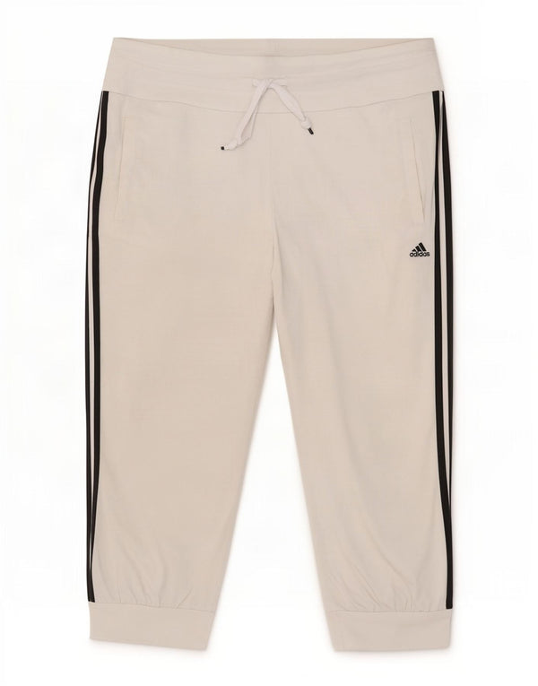 Adidas Damen Capri-Trainingshose, Jogginghose, Größe 16/18, Größe L, weiße Baumwolle