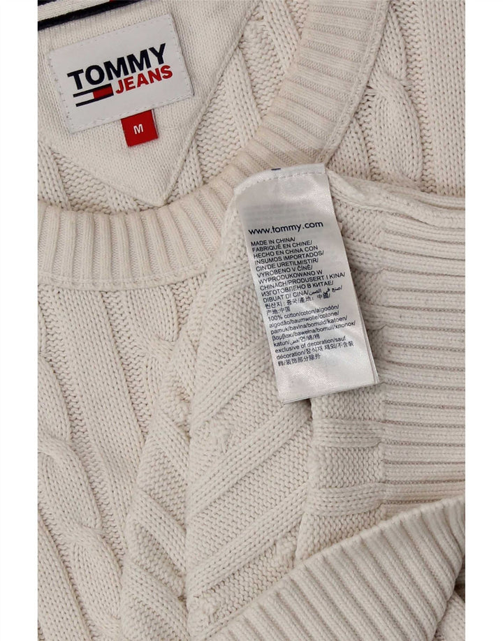 Tommy Hilfiger Herren-Pullover mit Rundhalsausschnitt, mittelweiße Baumwolle