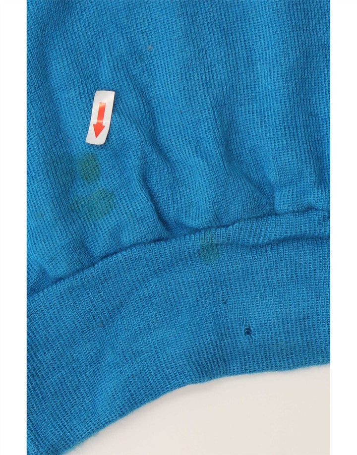 Vintage Damen Rollkragenpullover Pullover UK 14 Mittelblau