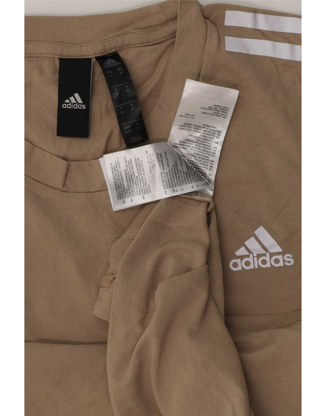 Adidas Herren T-Shirt Top Mittelbeige Baumwolle