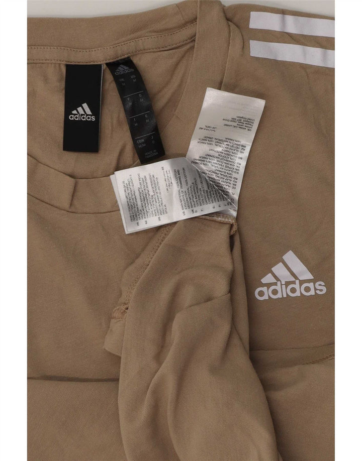Adidas Herren T-Shirt Top Mittelbeige Baumwolle