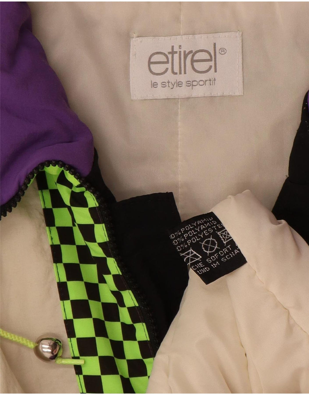Etirel Herren-Pullover-Skijacke, Größe 40, groß, mehrfarbig, Farbblock