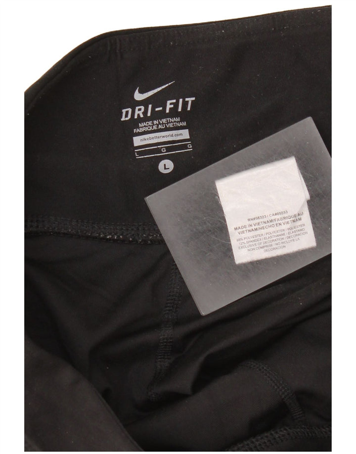 Nike Damen Dri Fit Bermuda Sportshorts UK 16 Large Schwarz Polyester