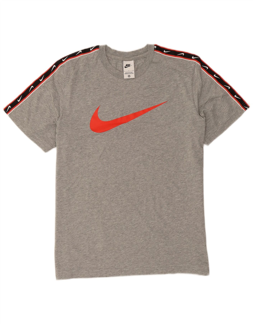 Nike Herren-T-Shirt mit Grafik, Größe L, Grau, Colourblock-Baumwolle