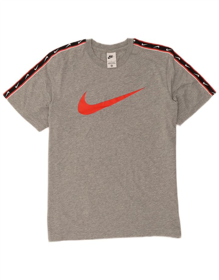 Nike Herren-T-Shirt mit Grafik, Größe L, Grau, Colourblock-Baumwolle