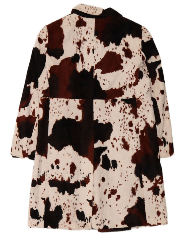 Betty Barclay Damenmantel UK 14 Mittelweiße Baumwolle mit Animal-Print