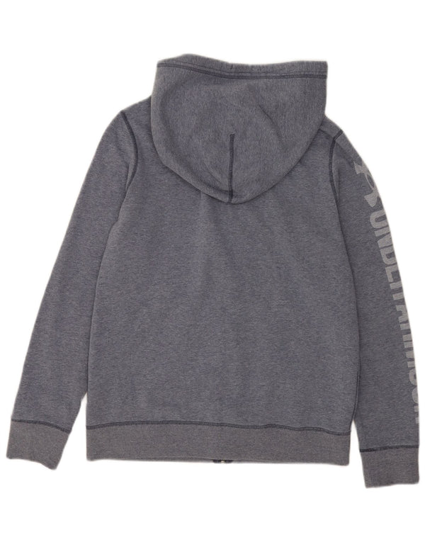 Under Armour Mens Graphic Zip Hoodie Sweater Small Blue Flecked Cotton