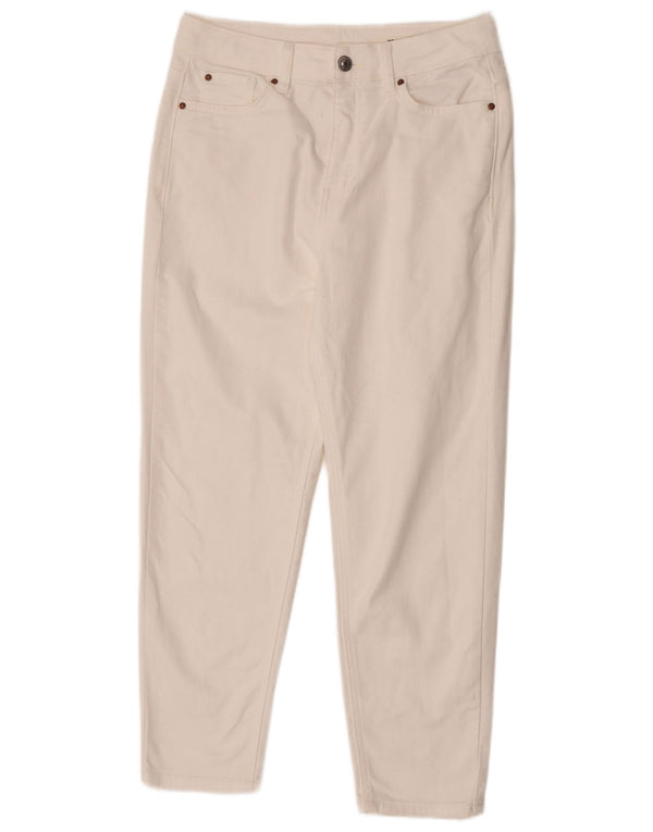 Marks & Spencer Damen-Cropped-Jeans UK 10 Small W28 L25 Beige Baumwolle