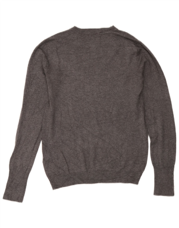 Zara Damen-Pullover mit Rundhalsausschnitt, UK 12, mittelgraue Viskose