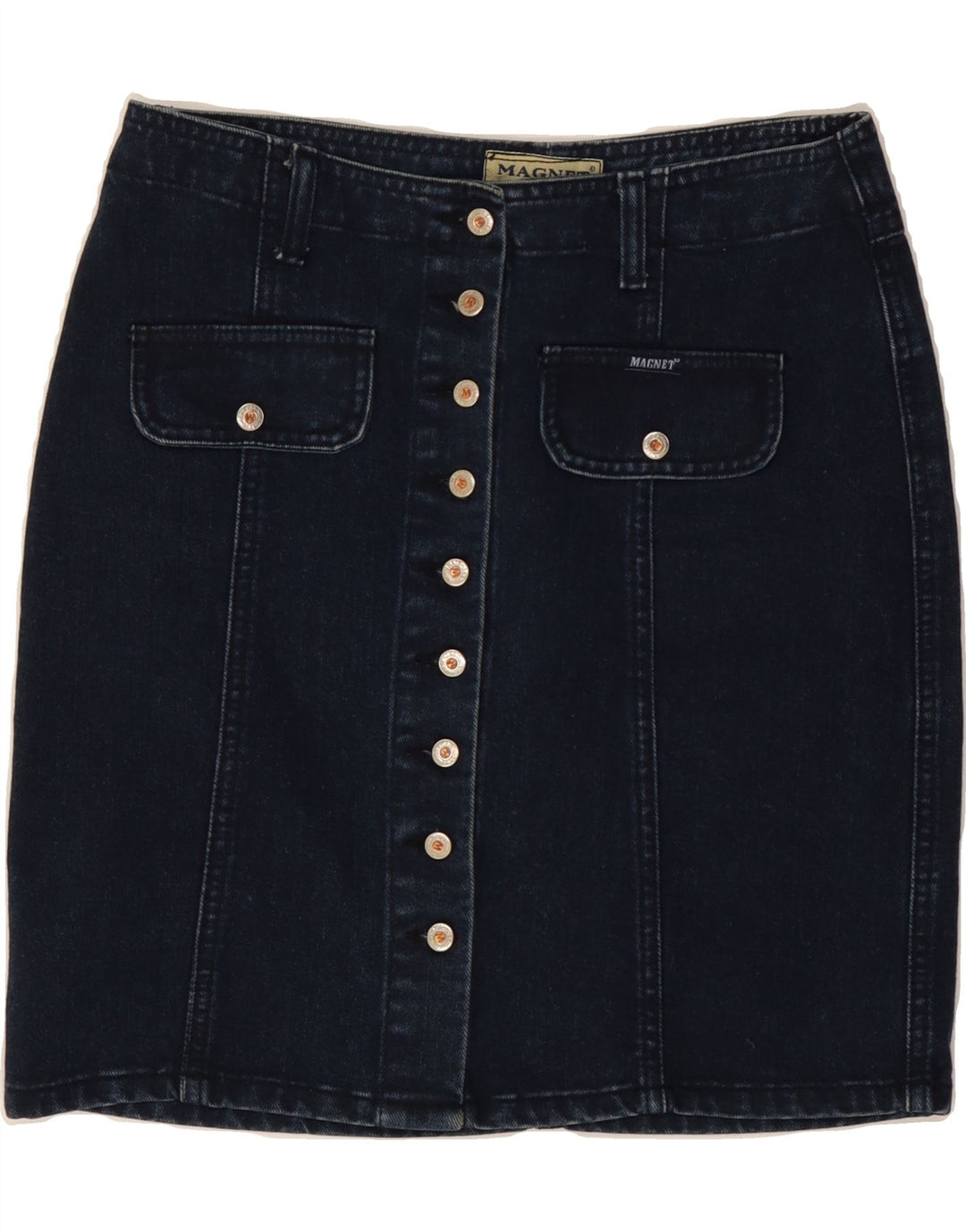 VINTAGE Damen Jeansrock IT 40 Small W27 Marineblau