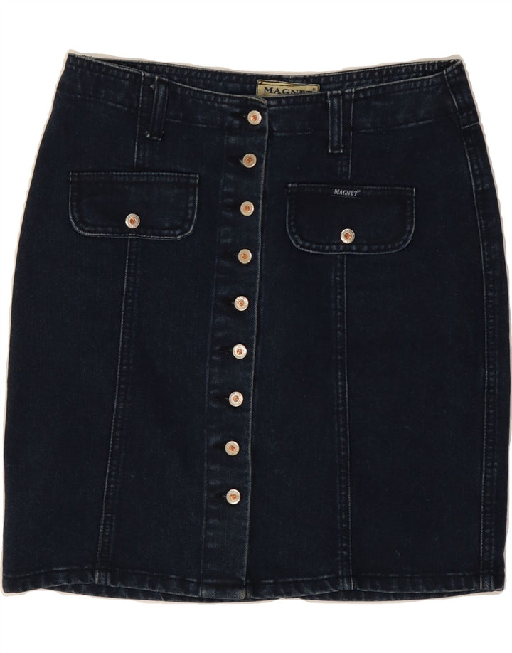 VINTAGE Damen Jeansrock IT 40 Small W27 Marineblau
