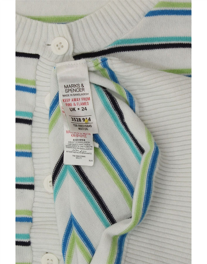 Marks & Spencer Damen-Cardigan-Pullover UK 24 4XL Mehrfarbig gestreift