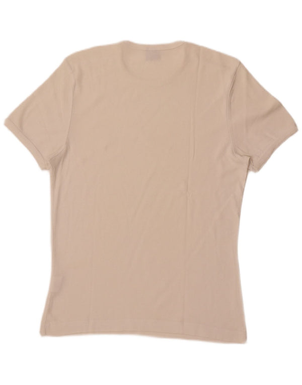 Lee Damen T-Shirt Top UK 14 Large Weiße Baumwolle