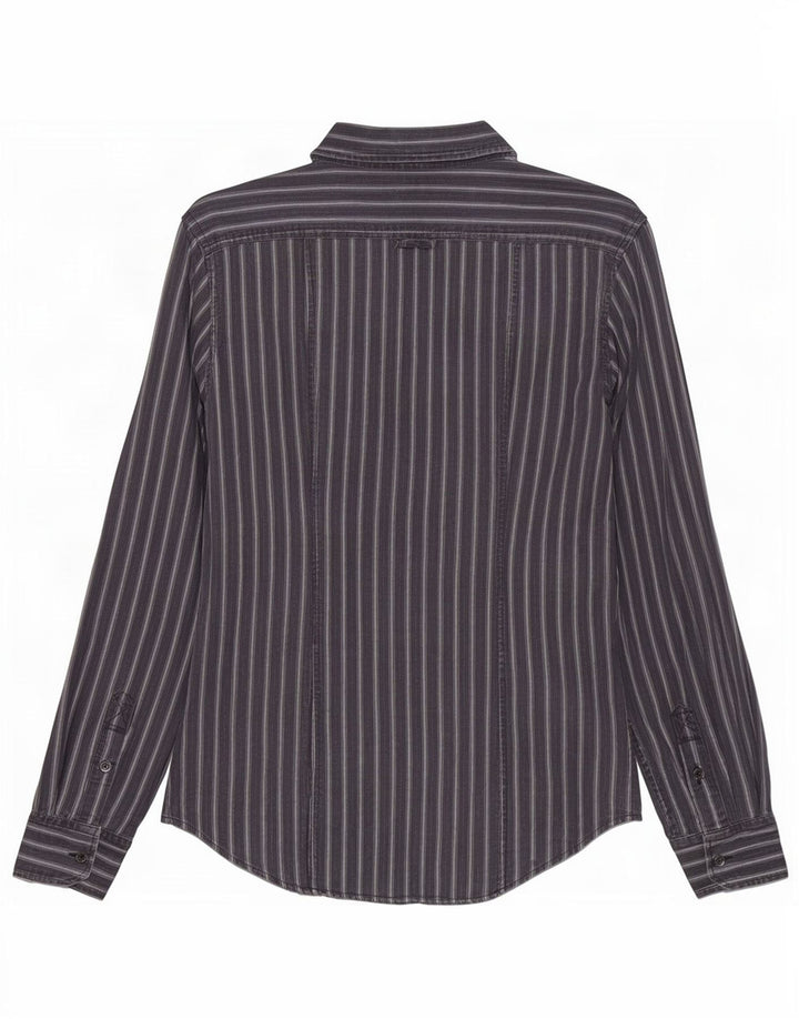 Dolce & Gabbana Herren-Hemd mit normaler Passform, Größe 48, mittelmarineblau gestreift