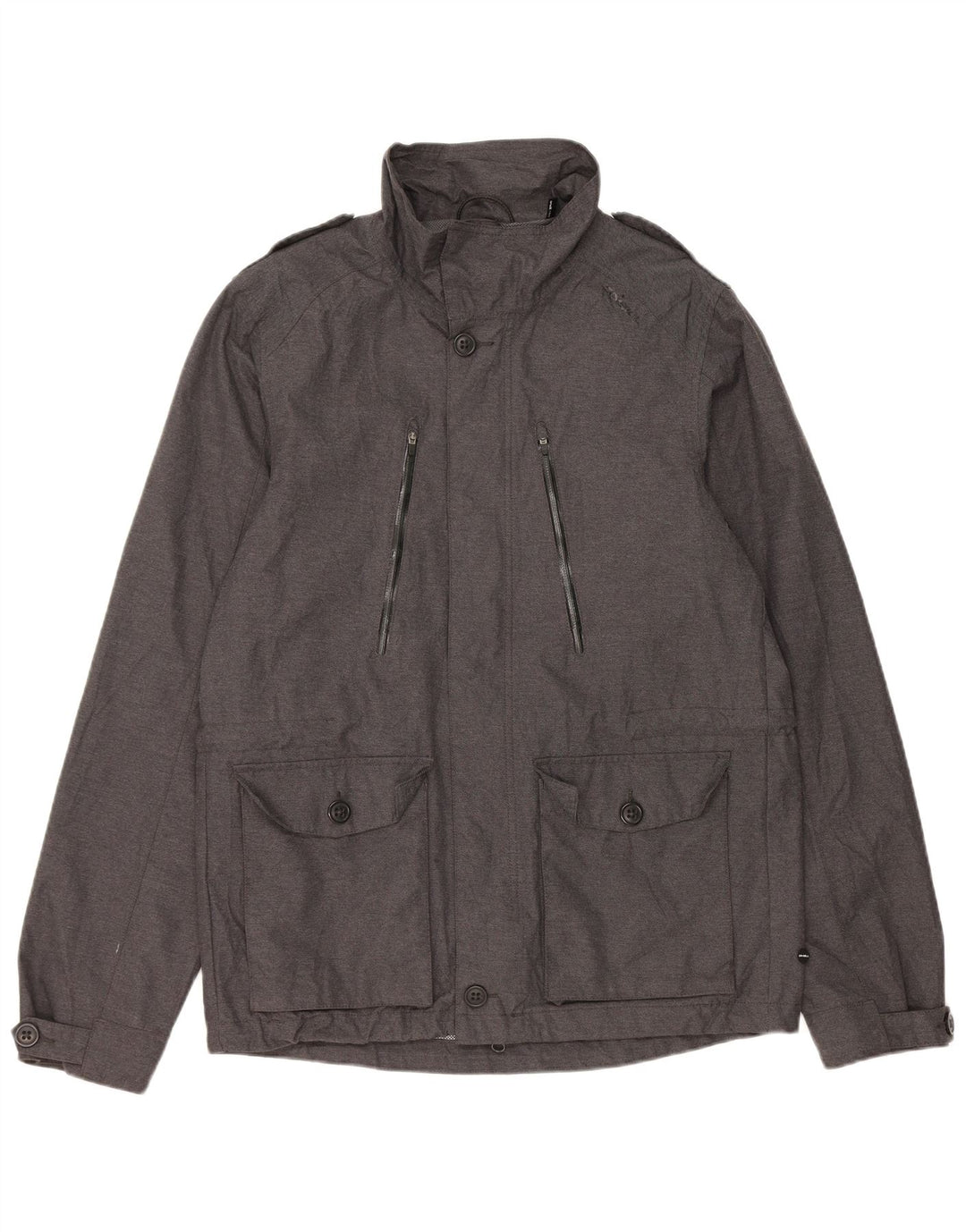 O'Neill Herren-Militär-Utility-Jacke UK 38 Mittelgraues Polyester