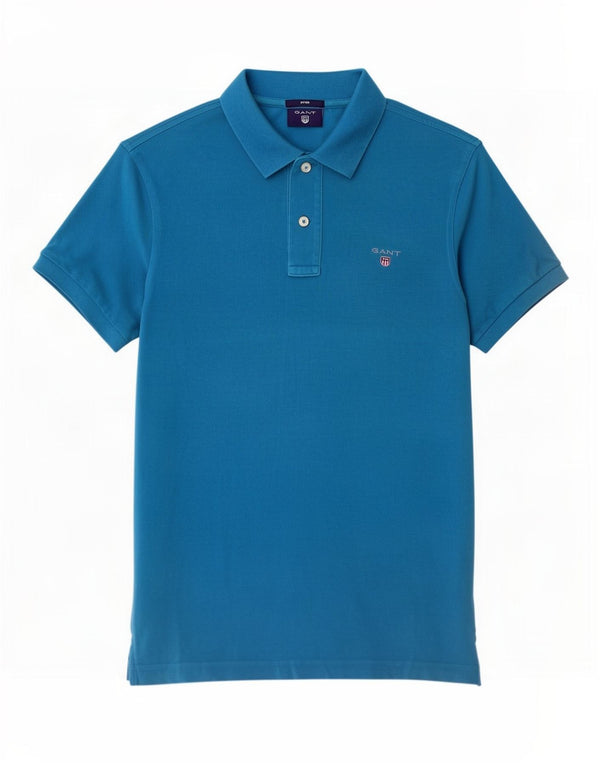 Gant Herren-Poloshirt, kleine blaue Baumwolle