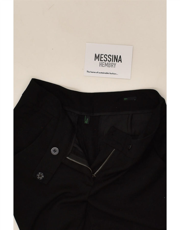 BENETTON Womens Slim Suit Trousers W30 27  Black | Vintage Benetton | Thrift | Second-Hand Benetton | Used Clothing | Messina Hembry 