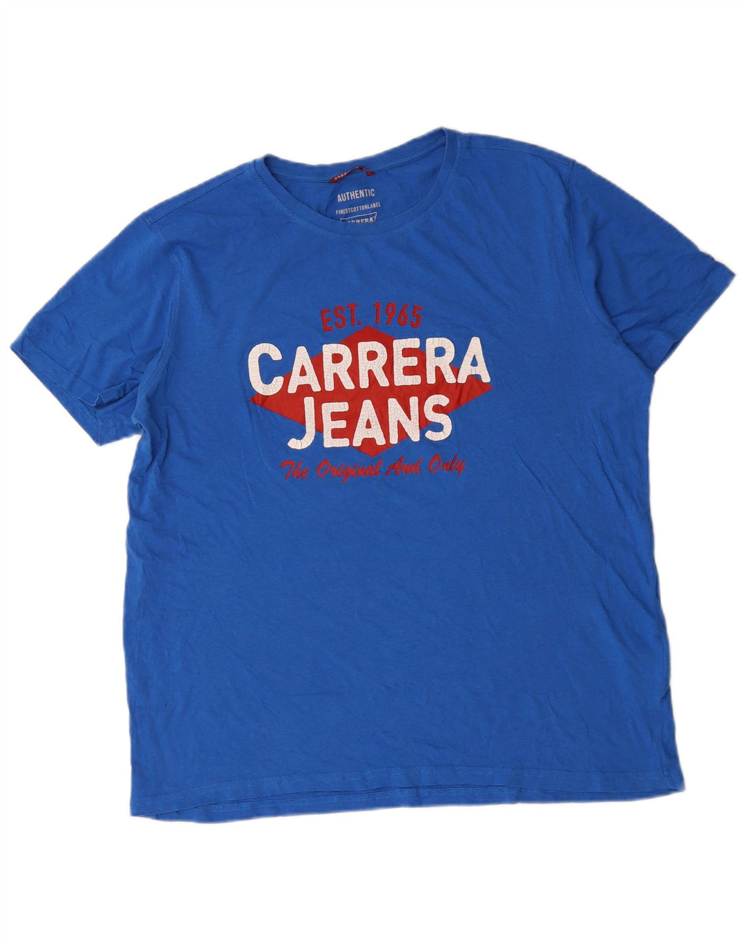 Carrera Herren Grafik T-Shirt Top XL Blau Baumwolle