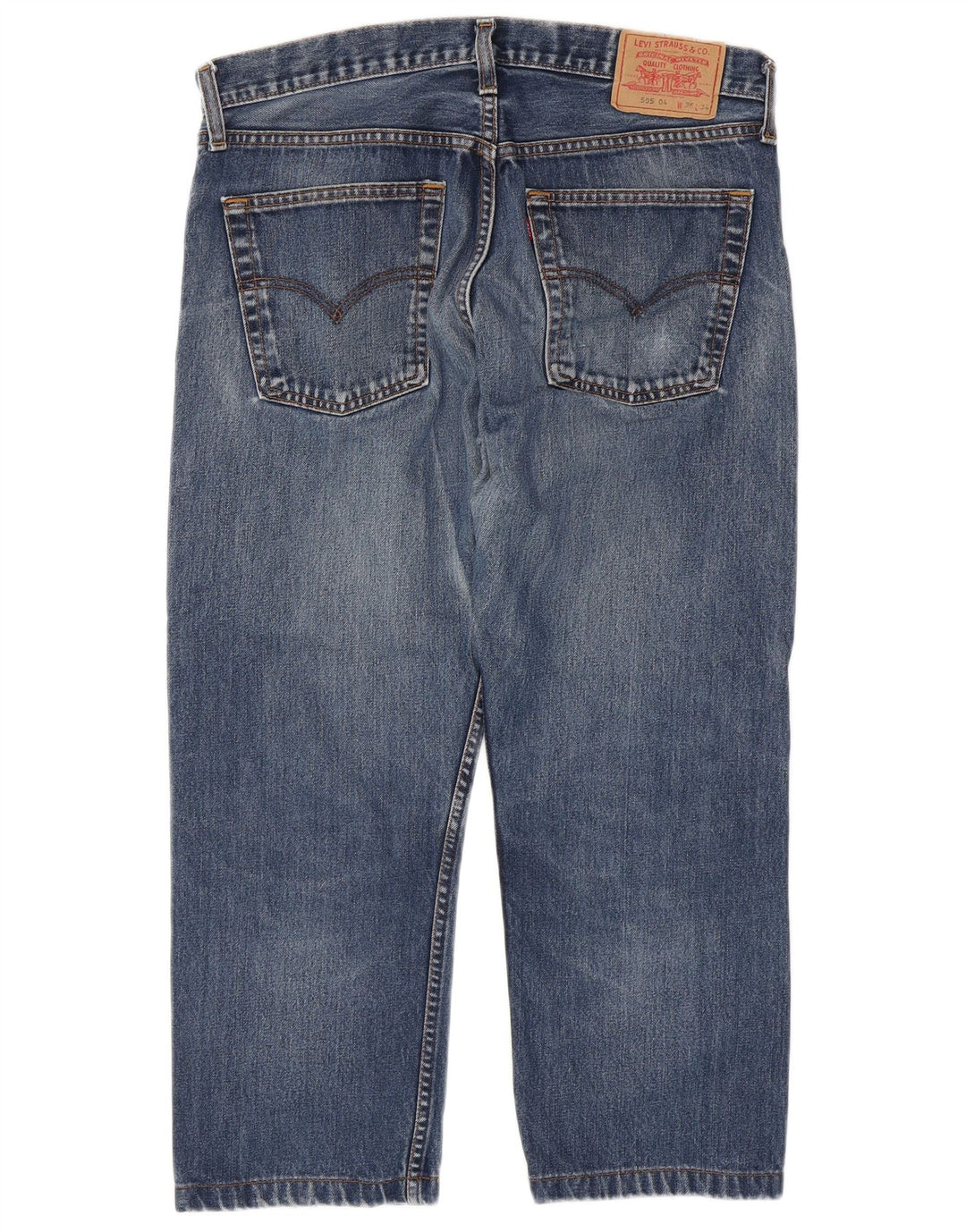 LEVI'S Herren 505 verkürzte gerade Jeans W36 L24 blaue Baumwolle
