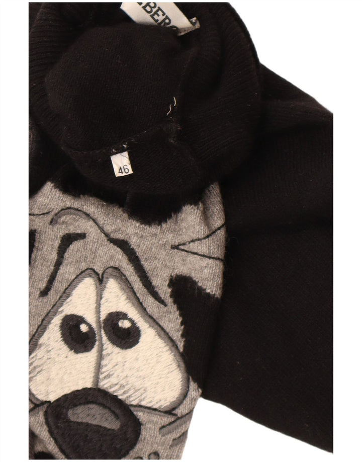 Iceberg Damen Looney Tunes Rollkragenpullover IT 46 Große schwarze Wolle