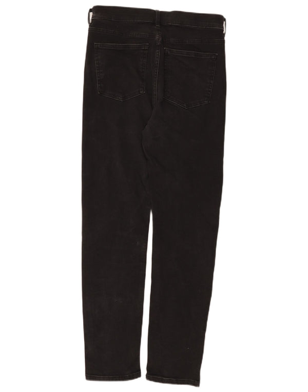 Marks & Spencer Damen Slim Jeans UK 10 Small W28 L28 Schwarze Baumwolle