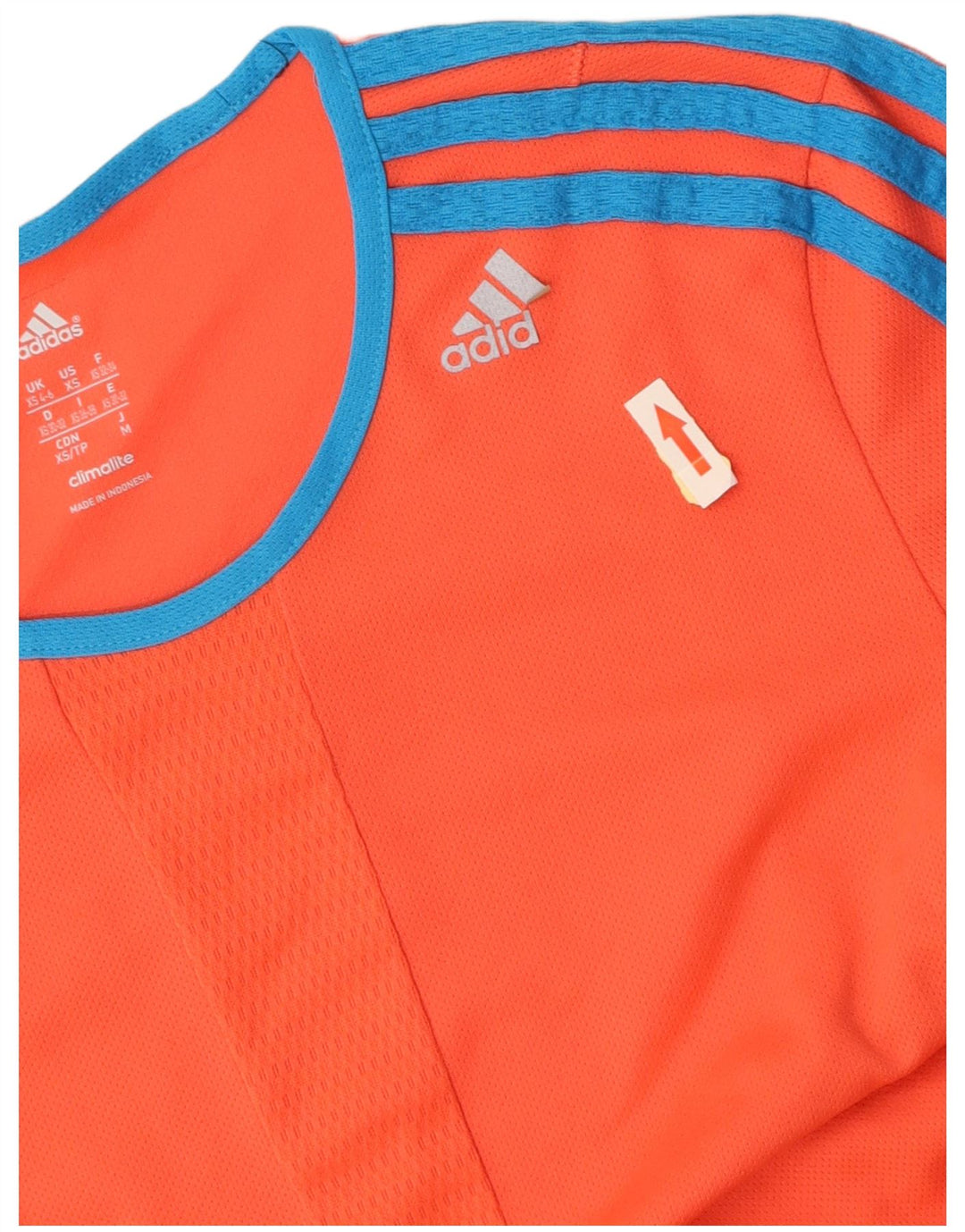 ADIDAS Damen Climalite T-Shirt Top UK 4/6 XS Orange Polyester
